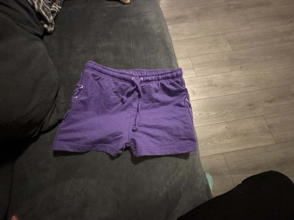 DARI Purple Drawstring Sweat Shorts with Lace-Up Sides